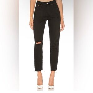 LEVI'S Wedgie Icon Fit High Waist Jeans in Destroyed Black